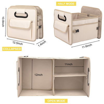 JiatuA Car Trunk Organizer Collapsible Multi Compartment Storage Box