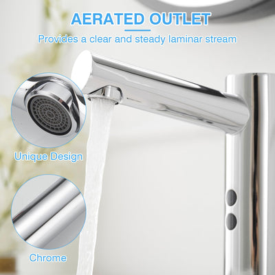 Chrome Touchless Bathroom Sink Faucet With Automatic Motion Sensor
