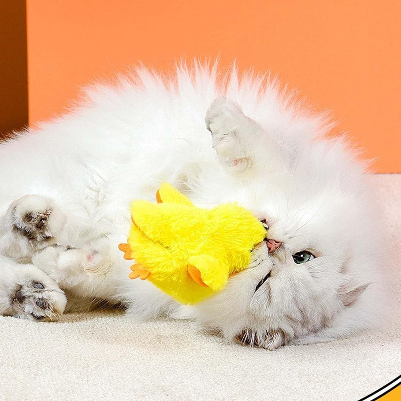 Interactive Cat Toy Plush Flapping Duck With Vibration Sensor For Cats