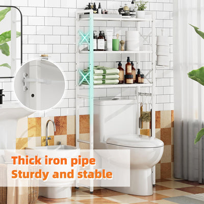 Toilet Storage Rack With Metal Toilet Paper Holder Heavy Duty