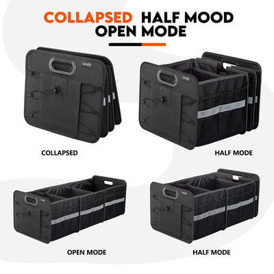 Getally Car Trunk Organizer With 3 Compartments And Multi Pockets