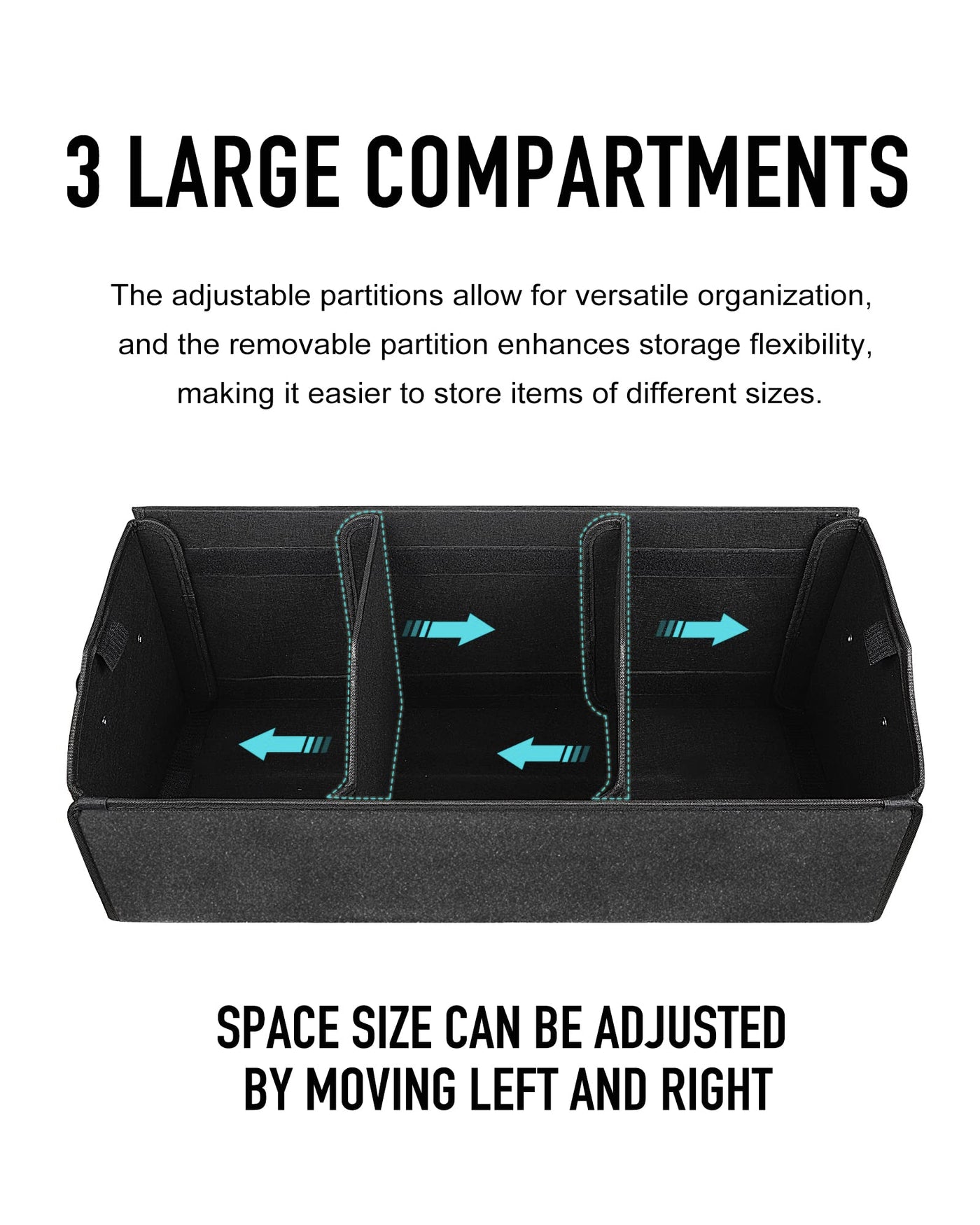 Fyzeoty Extra Large Leather Car Trunk Organizer With Magnetic Lid