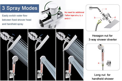 High Pressure Shower Head With Filter For Hard Water Removal