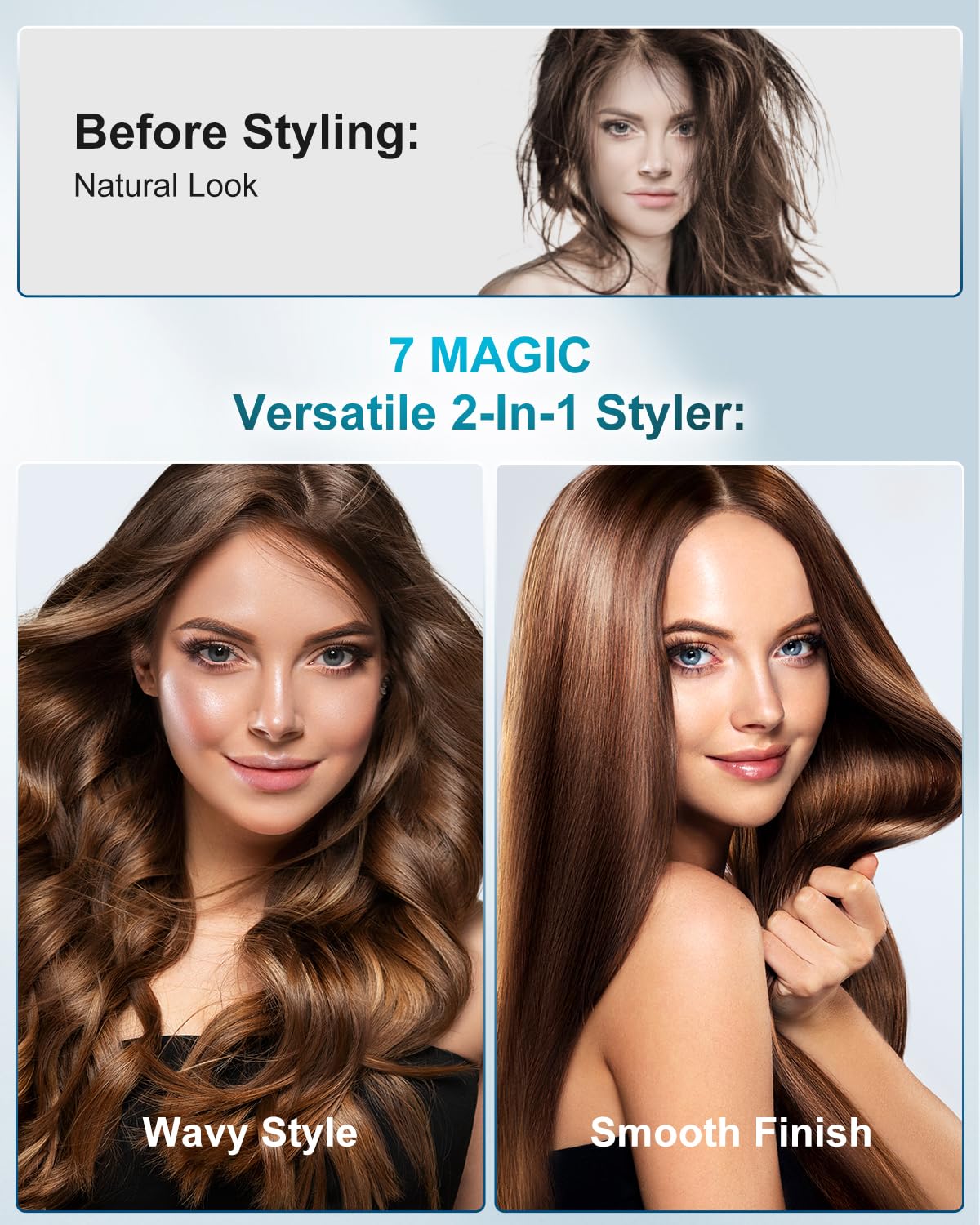 Ceramic Hair Straightener Flat Iron With LCD Professional 2 In 1