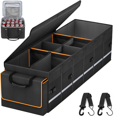 Car Trunk Organizer With Lid Removable Leakproof Cooler And Dividers