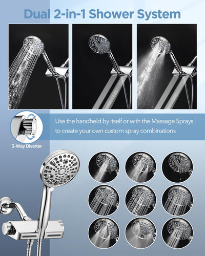 Handheld Combo Spa System With Dual Filtered Shower Head Massage