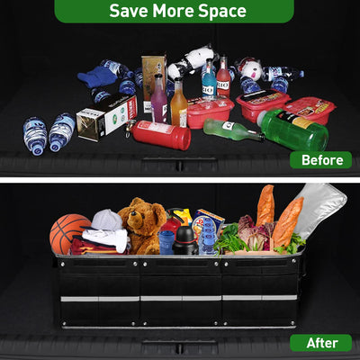 Car Trunk Organizer 115L Heavy Duty Collapsible Storage With Cooler