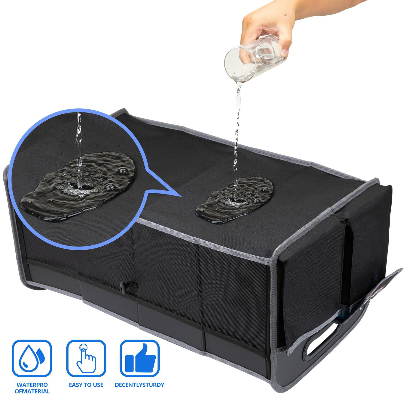M KARMATER Car Trunk Organizer With 2 Compartments Machine Washable