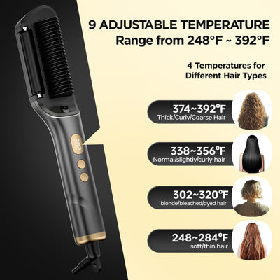 Upgraded Ionic Hair Straightener Brush For Smooth Styling