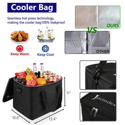 Car Trunk Organizer With Insulated Cooler Bag And 3 Compartments