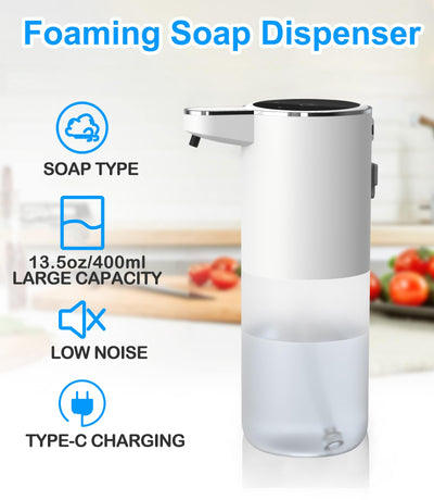 Touchless Automatic Soap Dispenser With Adjustable Foam And USB Rechargeable