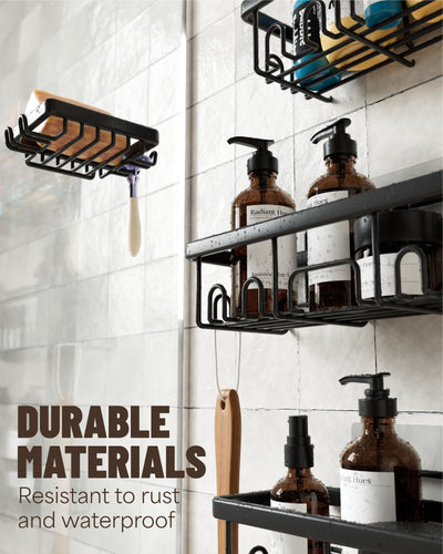 Shower Caddy 6-Pack Large Wall Mounted Heavy Duty Bathroom Shelves