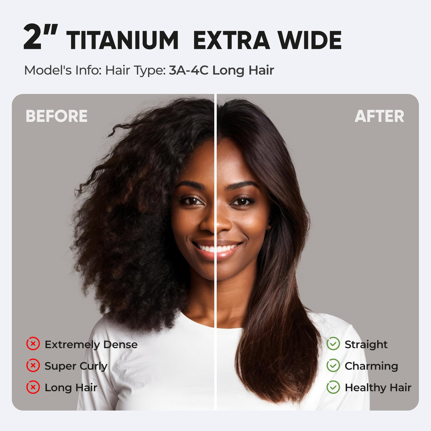Titanium Flat Iron 2 Inch For Thick Black Hair Styling