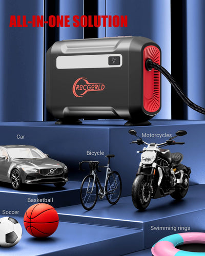 R8 Portable Tire Inflator Air Compressor With Dual Digital Screen