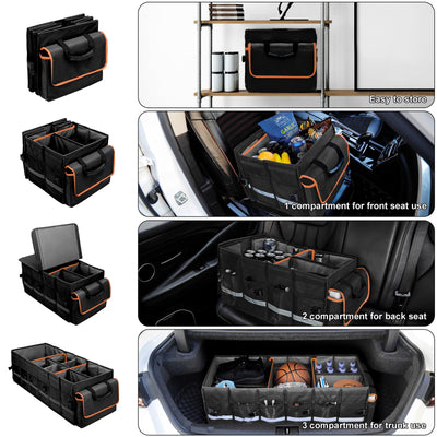 Car Trunk Organizer With Lid Removable Leakproof Cooler And Dividers