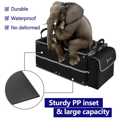 Car Trunk Organizer With Insulated Cooler Bag And 3 Compartments