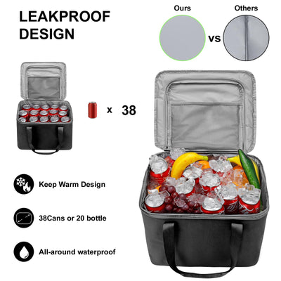 Car Trunk Organizer With Lid Removable Leakproof Cooler And Dividers