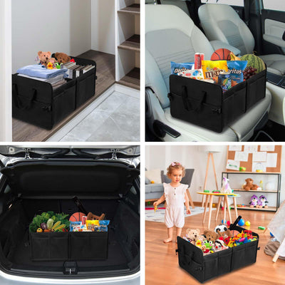 Zmnklry Car Trunk Organizer 72L Large Capacity Collapsible Compartments