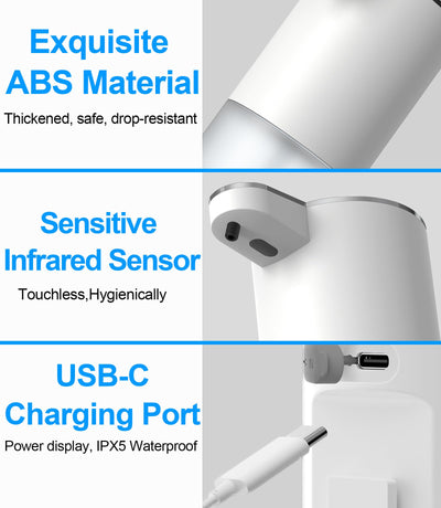Touchless Automatic Soap Dispenser With Adjustable Foam And USB Rechargeable