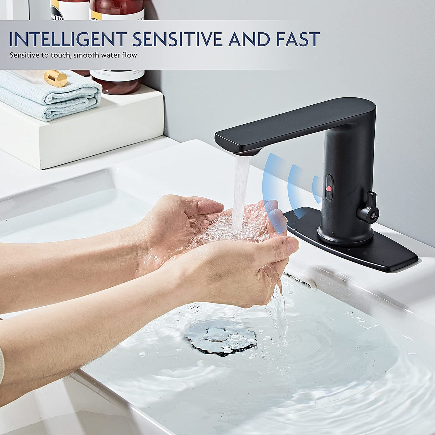 Automatic Bathroom Faucet Touchless Motion Sensor Modern Grifo