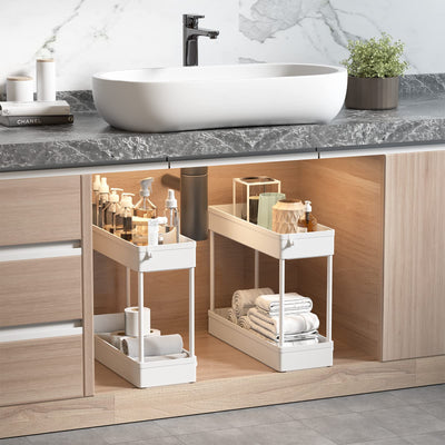 Bathroom Organizer Mobile Shelving Unit With Rolling Utility Cart