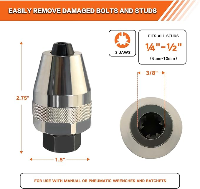 Damaged Bolt Extractor Tool For Removing Broken Bolts And Studs