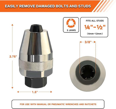 Damaged Bolt Extractor Tool For Removing Broken Bolts And Studs