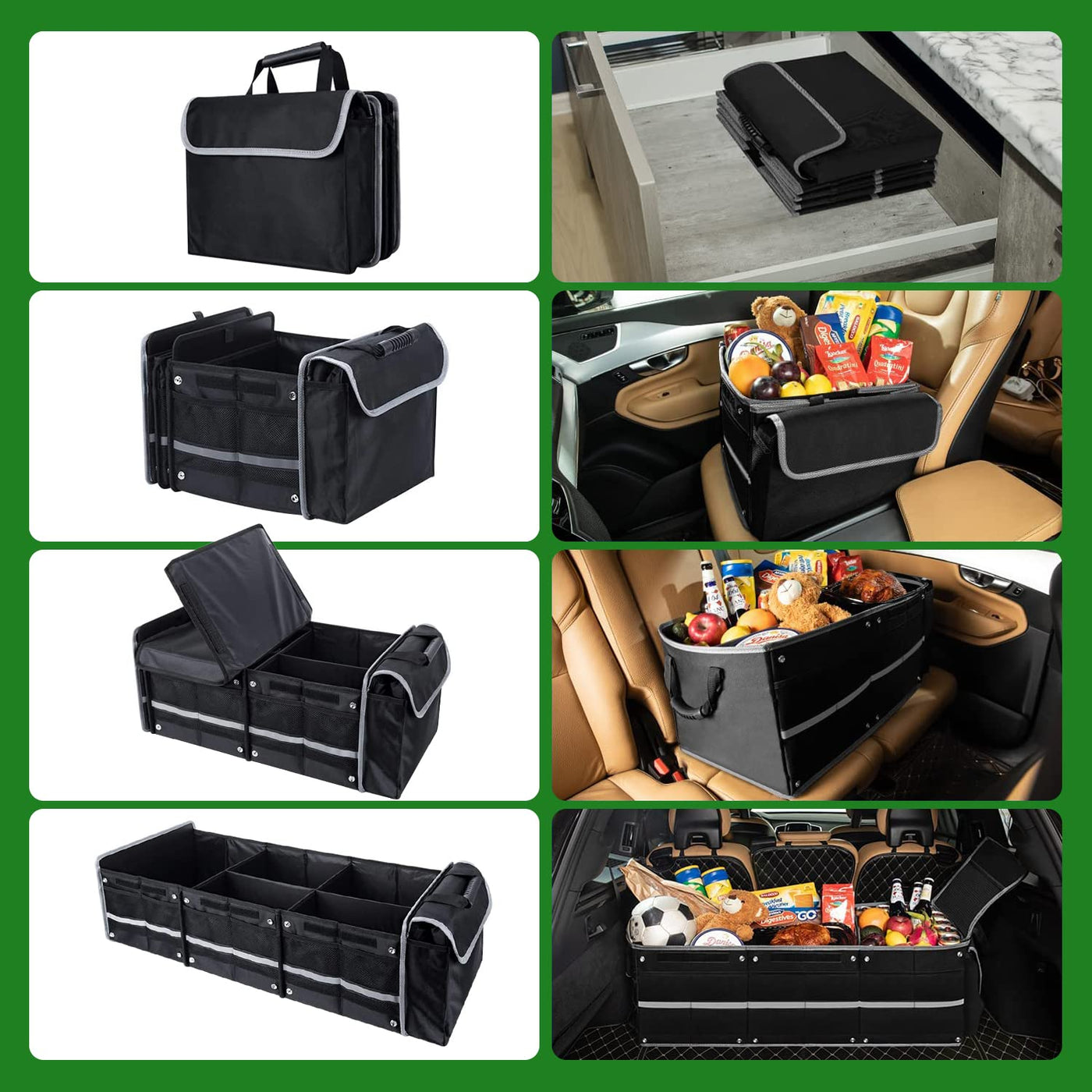 Car Trunk Organizer 115L Heavy Duty Collapsible Storage With Cooler