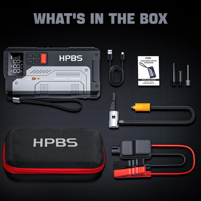 HPBS 2500A Portable Car Jump Starter With Air Compressor And Tire Inflator