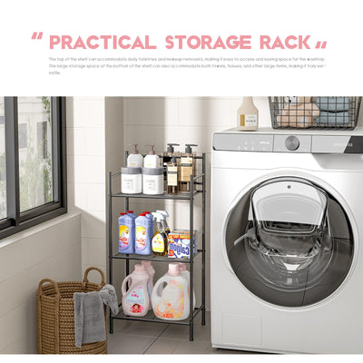 3-Tier Freestanding Storage Shelves Heavy Duty Metal Organizer