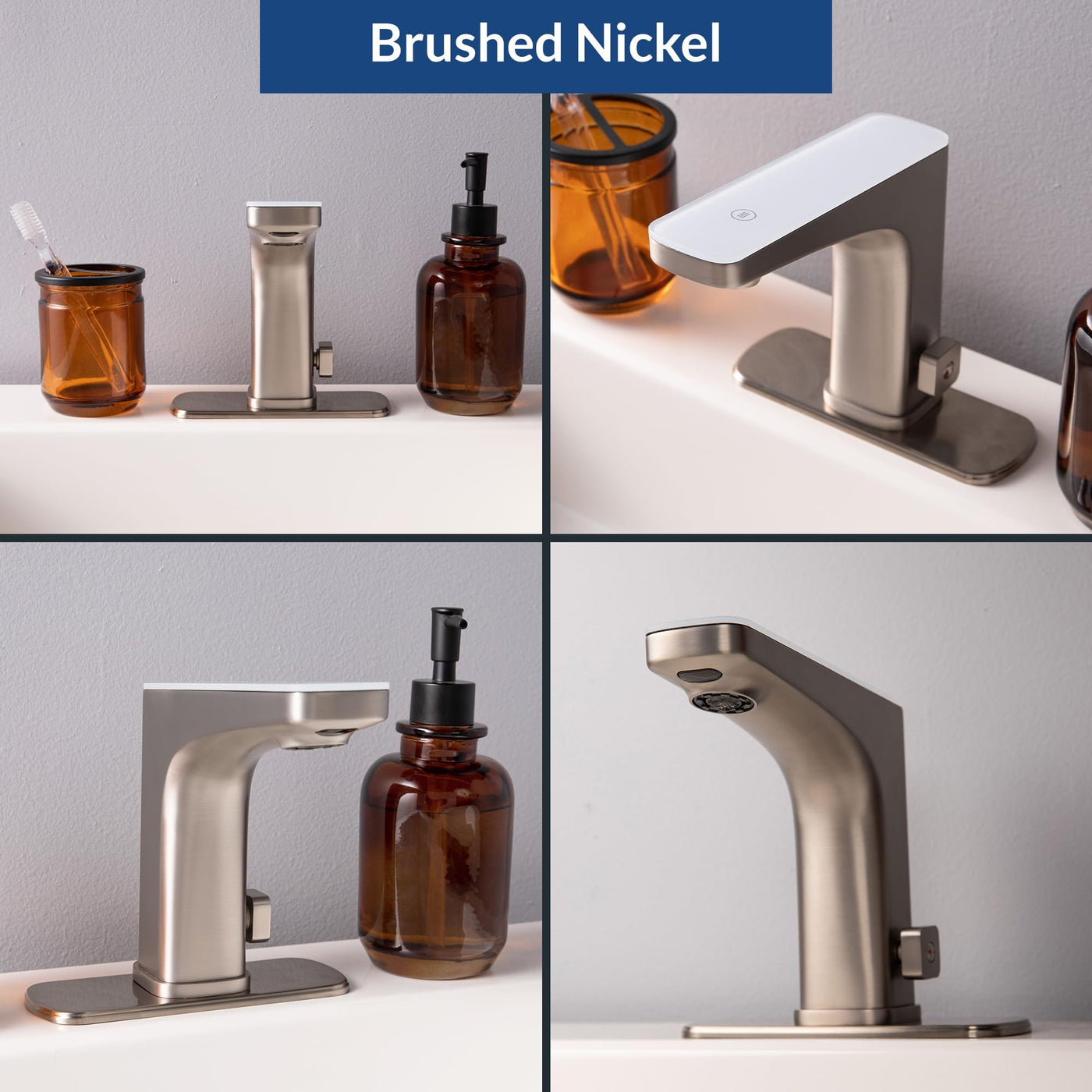 Touchless Bathroom Sink Faucet With Hands Free Touch Activation