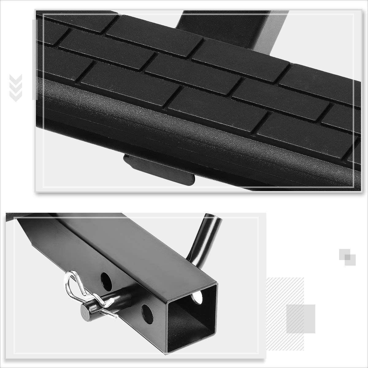 PM Performotor 36 Inch Black Steel Trailer Hitch Step Bar For 2 Inch Receiver