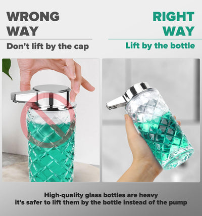 Automatic Liquid Soap Dispenser Touchless Glass Clear Diamond Design
