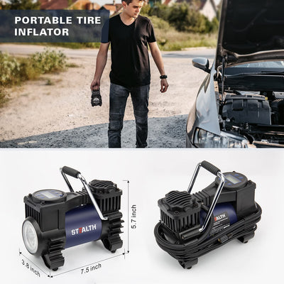Stealth Portable Air Compressor Tire Inflator 12V Digital Pump 120PSI