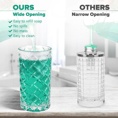 Automatic Liquid Soap Dispenser Touchless Glass Clear Diamond Design