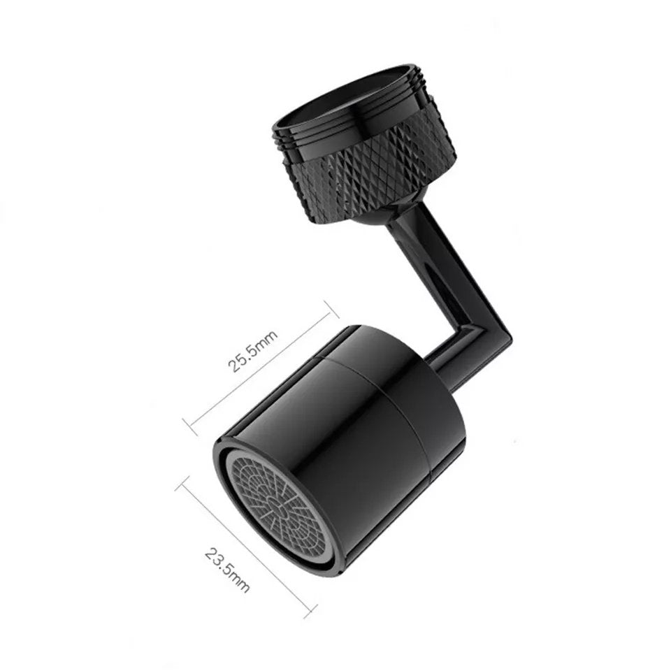 Flexible Kitchen Faucet 720 Degree Bendable Black Sink Tap Spray Head