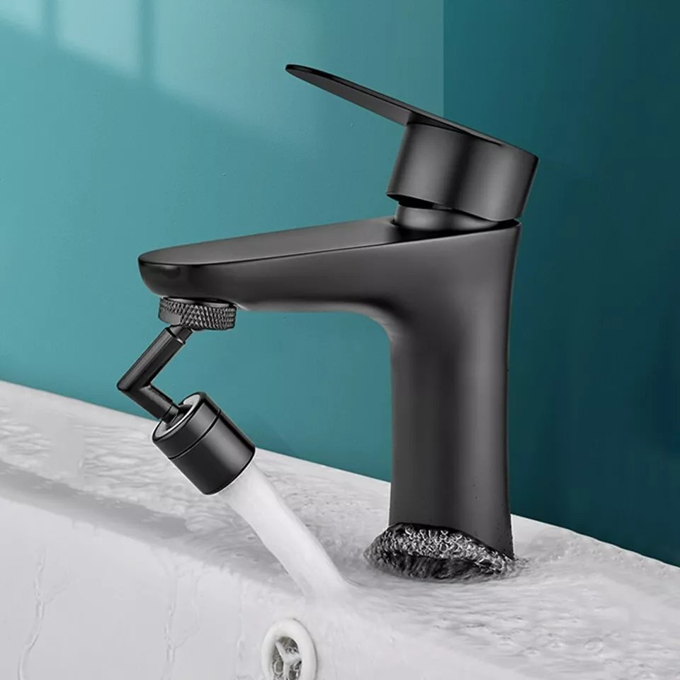 Flexible Kitchen Faucet 720 Degree Bendable Black Sink Tap Spray Head