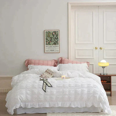 Icy Summer Seersucker Quilt Set 4-Piece Lightweight Cooling Quilt
