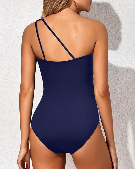 One Shoulder One Piece Swimsuit Stylish Women Beachwear