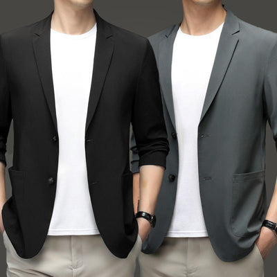 Men's Summer Lightweight Suit Jacket Wrinkle Proof Ice Silk
