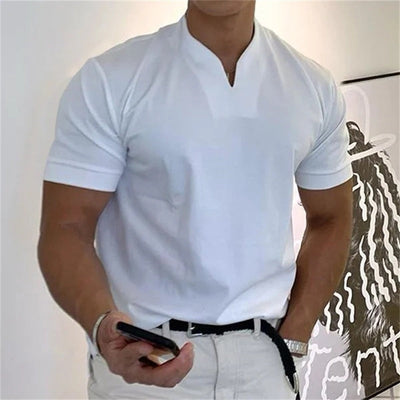 Men's Short Sleeve Fitness T-shirt Business Casual Athletic Tee