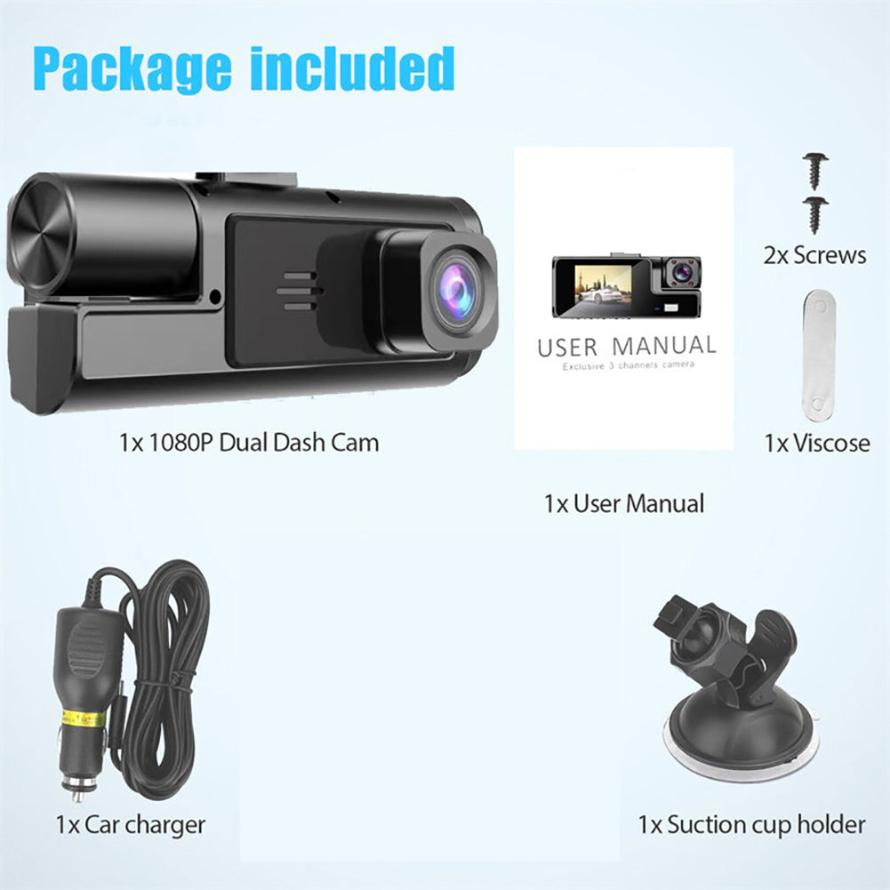 1080P Dash Camera For Cars With Night Vision And Loop Recording