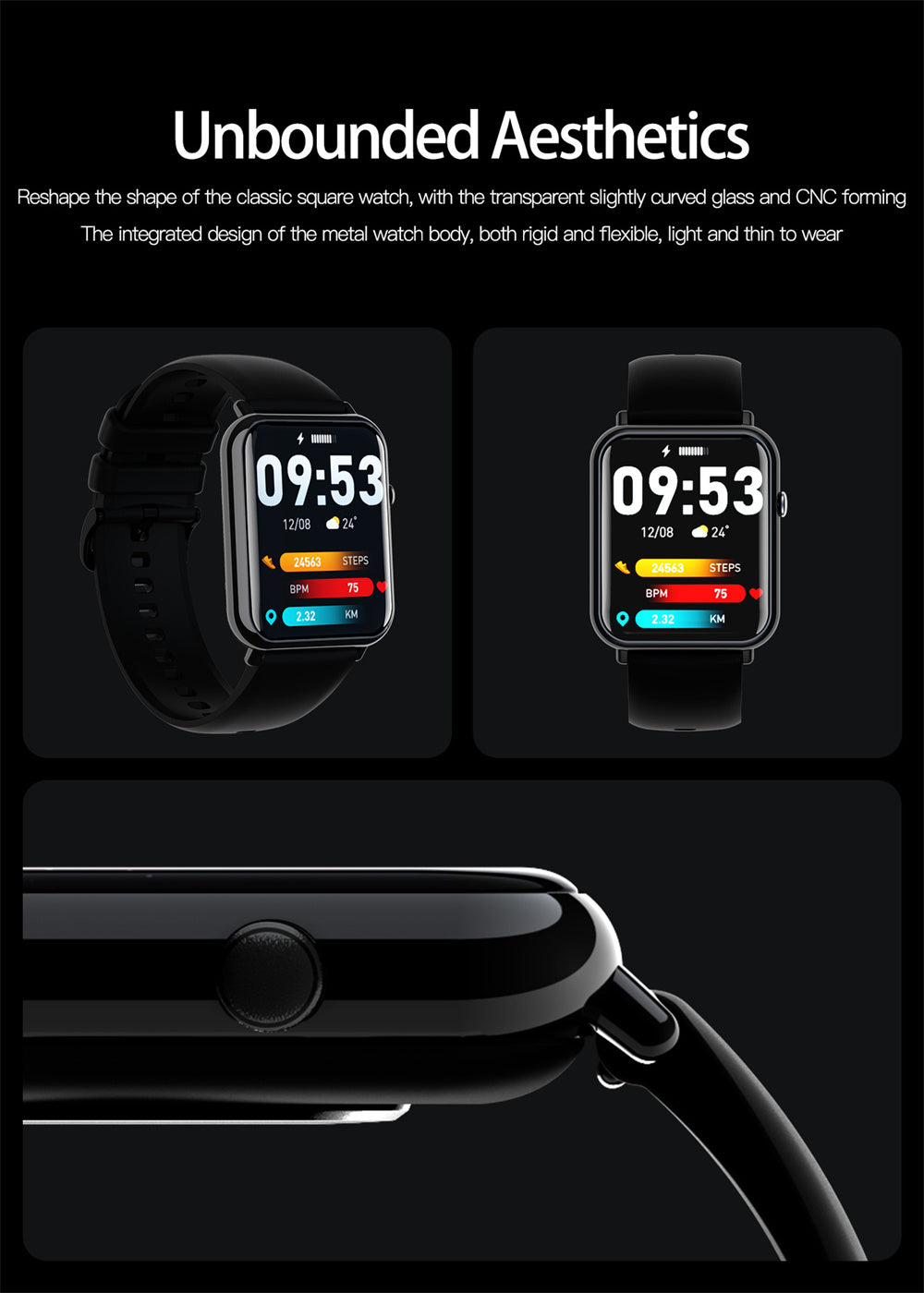 Smart Waterproof Watch With Fitness Tracker And Heart Rate Monitor