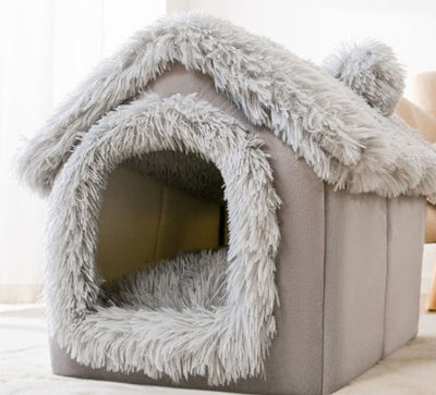 Foldable Dog House Warm Removable Nest Enclosed Pet Bed Sofa