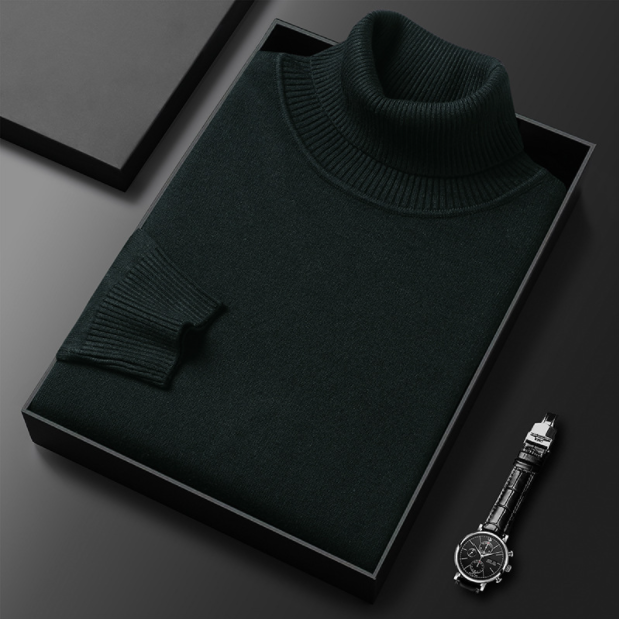 Men's Cashmere Turtleneck Sweater Solid Color Soft Warm Knit