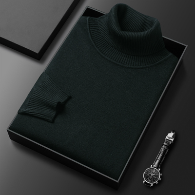 Men's Cashmere Turtleneck Sweater Solid Color Soft Warm Knit