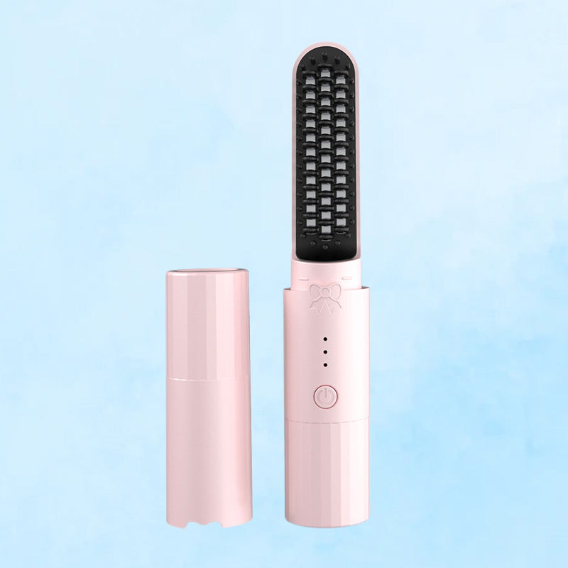 2-in-1 Rechargeable Straightening Comb Long-Lasting Hair Styler