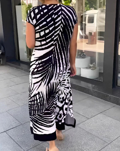 Casual Printed Short Sleeve Dress Stylish Comfortable Summer Wear