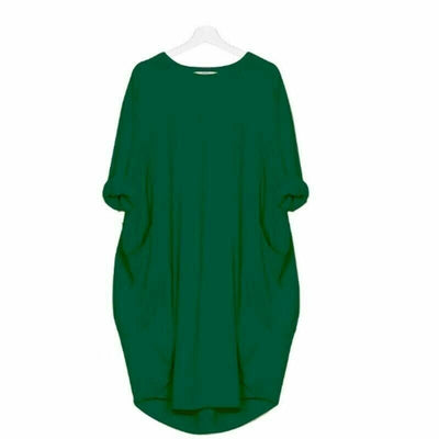 Long Sleeve Casual Loose Pocket Dress Comfortable Everyday Wear