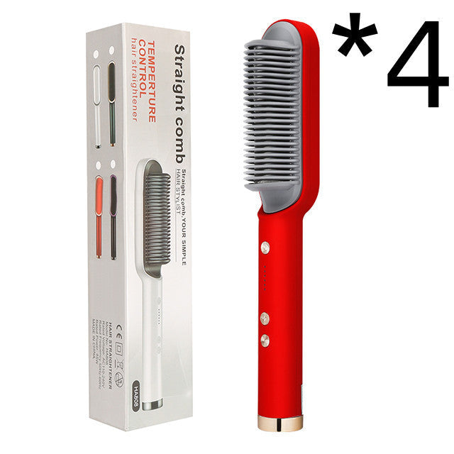 2 In 1 Hair Straightener Hot Comb Curling Tong Electric Brush